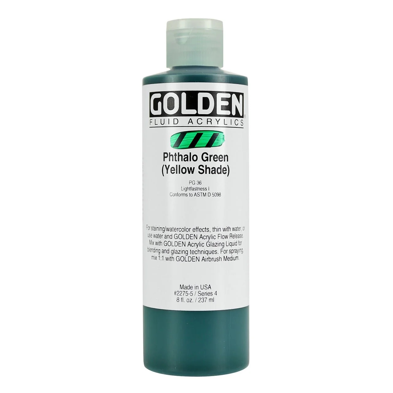 Golden Fluid Acrylic Phthalo Green (yellow shade) 8 oz