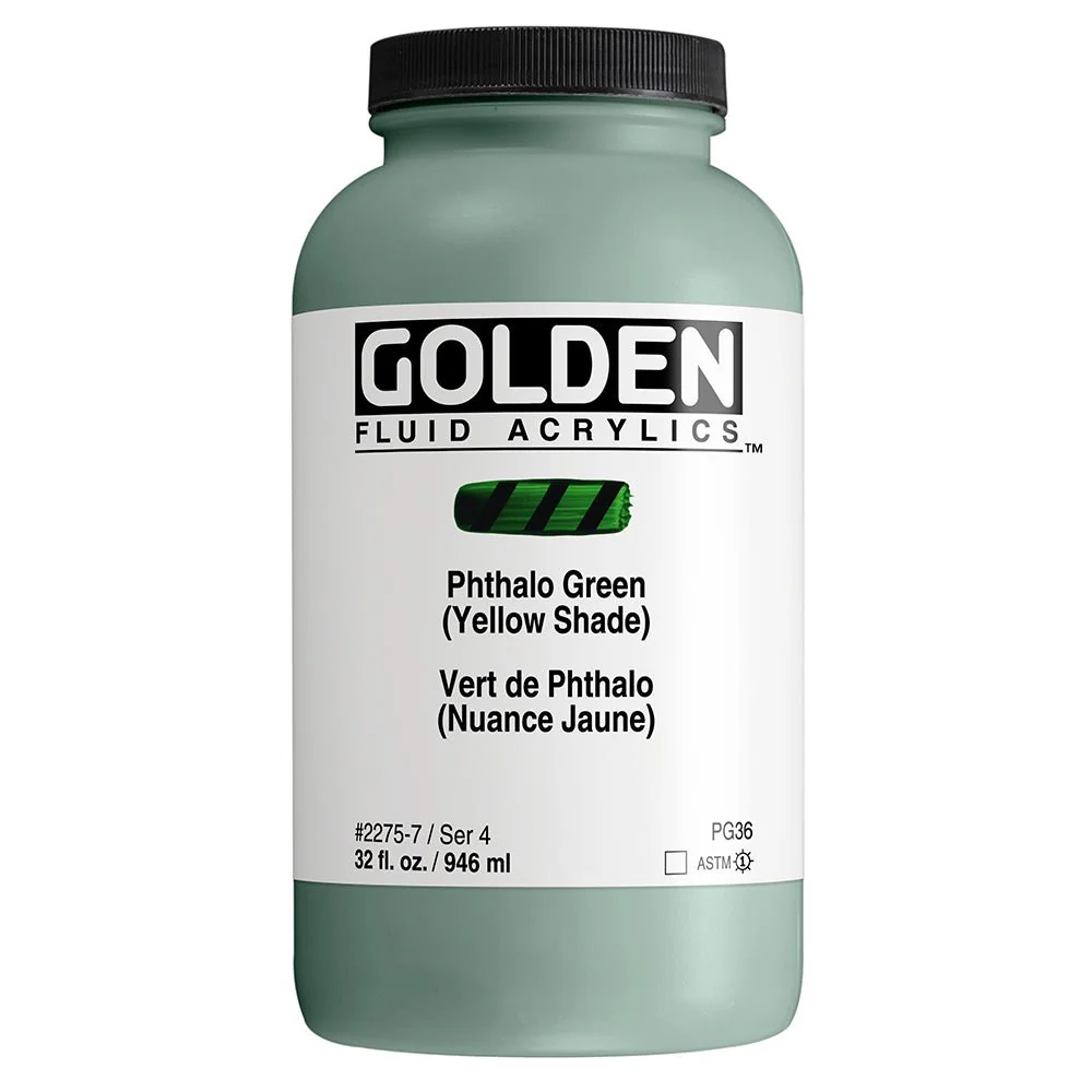 Golden Fluid Acrylic Phthalo Green (yellow shade) 32 oz