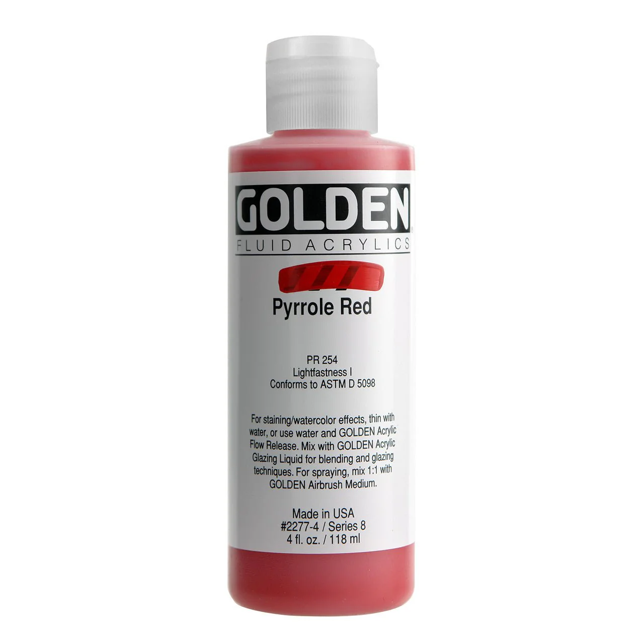 Golden Fluid Acrylic Pyrrole Red 4 oz
