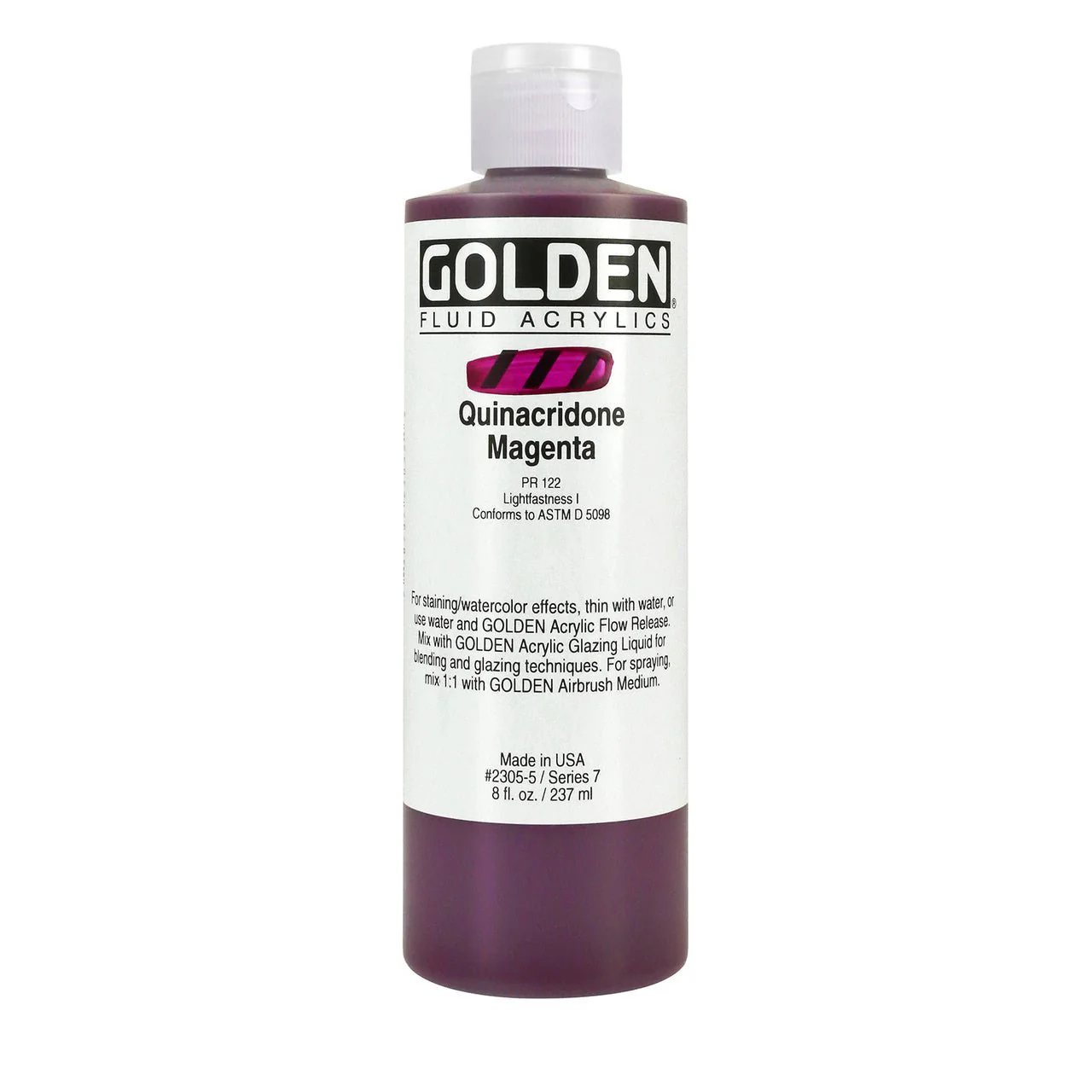Golden Fluid Acrylic Quinacridone Magenta 8 oz
