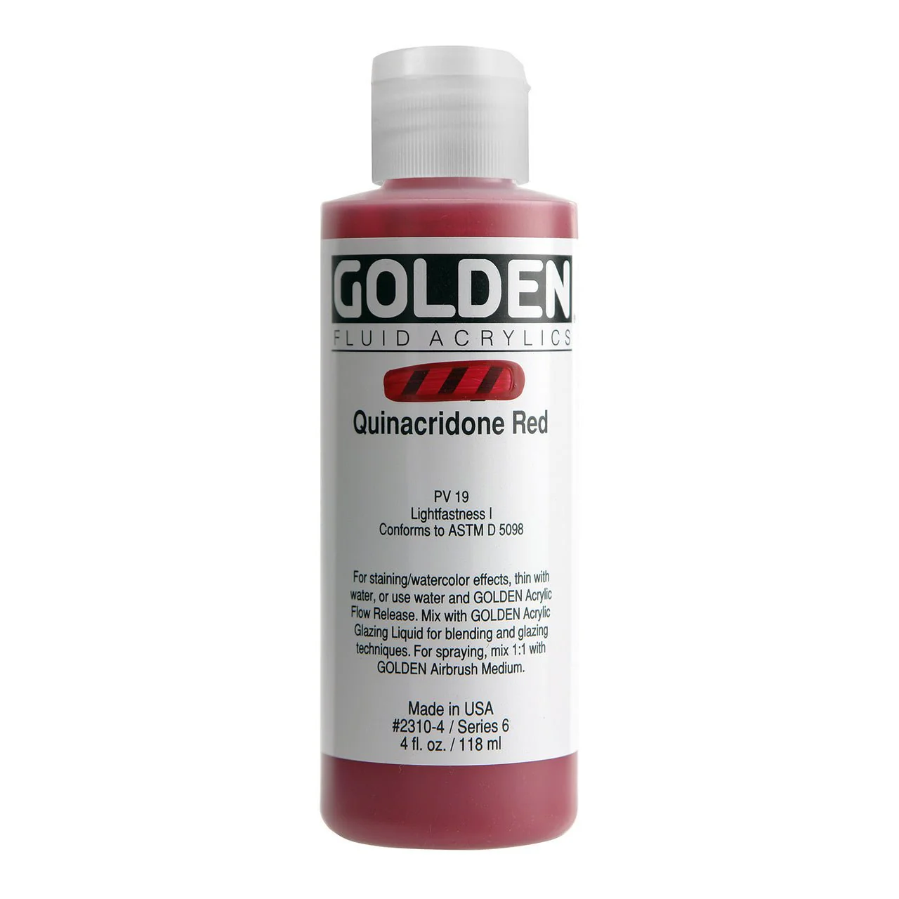 Golden Fluid Acrylic Quinacridone Red 4 oz