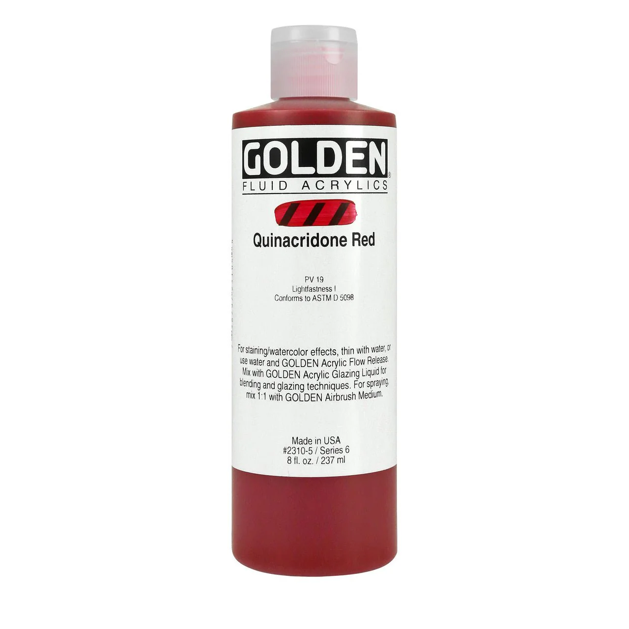 Golden Fluid Acrylic Quinacridone Red 8 oz