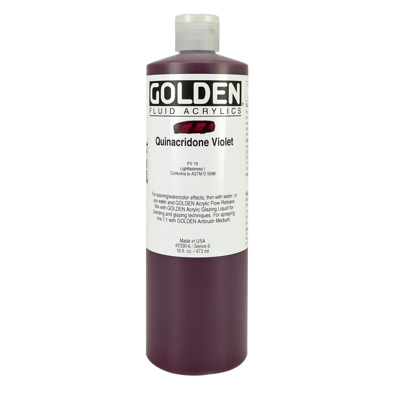 Golden Fluid Acrylic Quinacridone Violet 16 oz