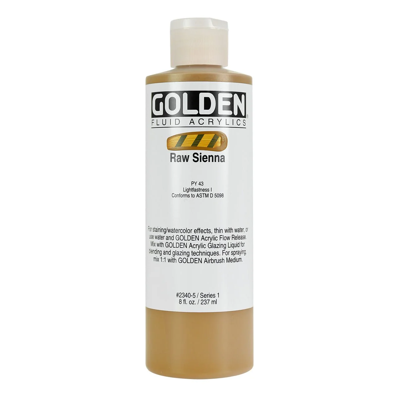 Golden Fluid Acrylic Raw Sienna 8 oz