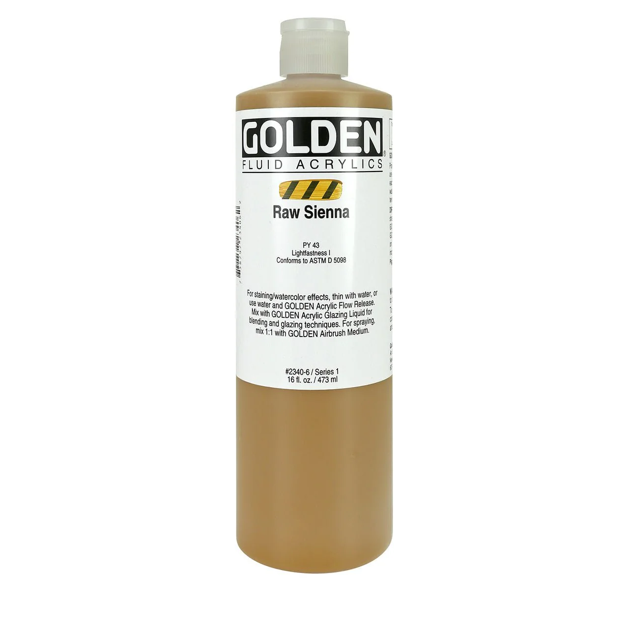 Golden Fluid Acrylic Raw Sienna 16 oz