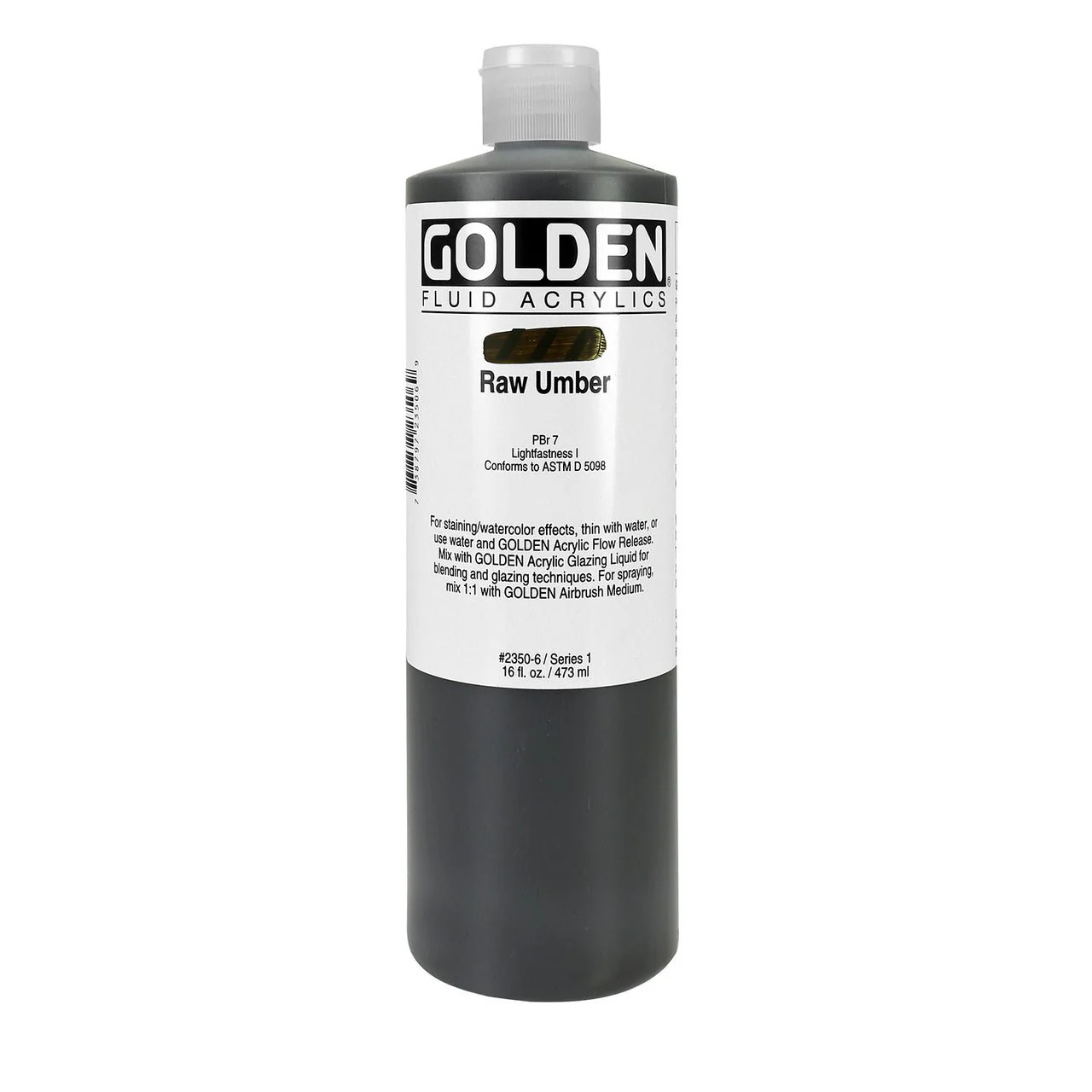 Golden Fluid Acrylic Raw Umber 16 oz