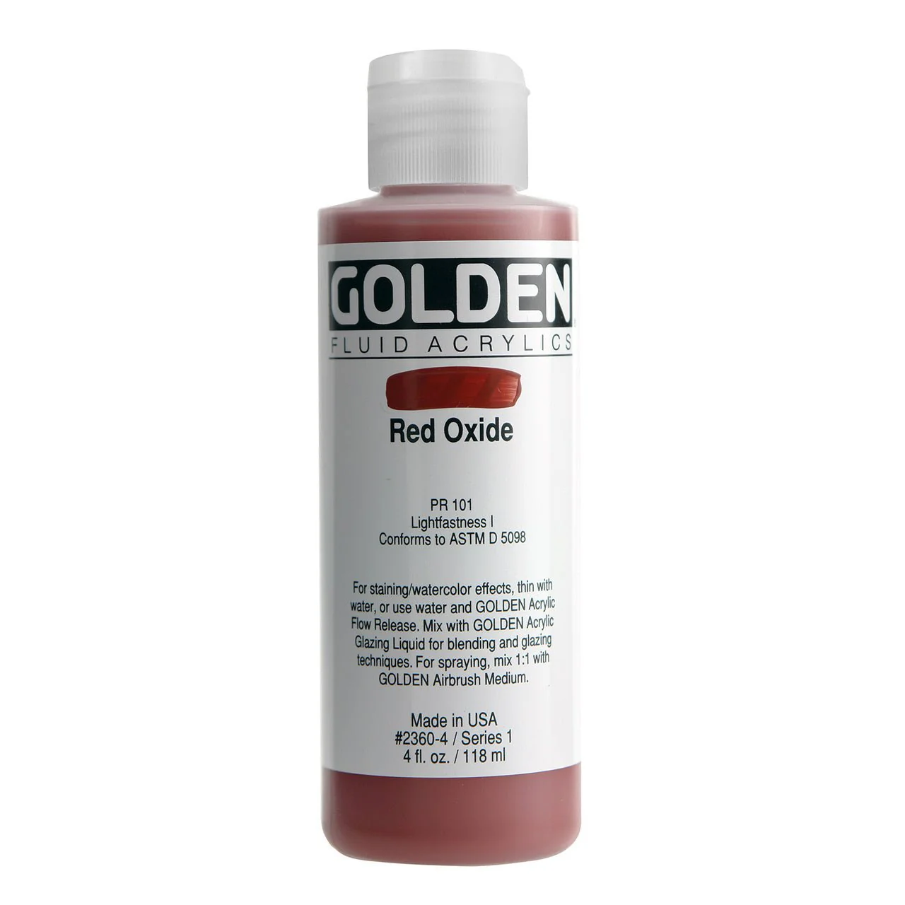 Golden Fluid Acrylic Red Oxide 4 oz