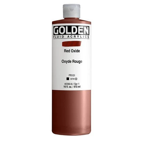 Golden Fluid Acrylic Red Oxide 16 oz