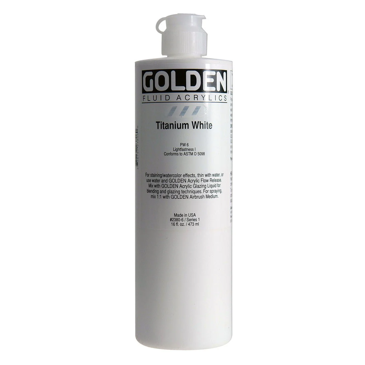 Golden Fluid Acrylic Titanium White 16 oz