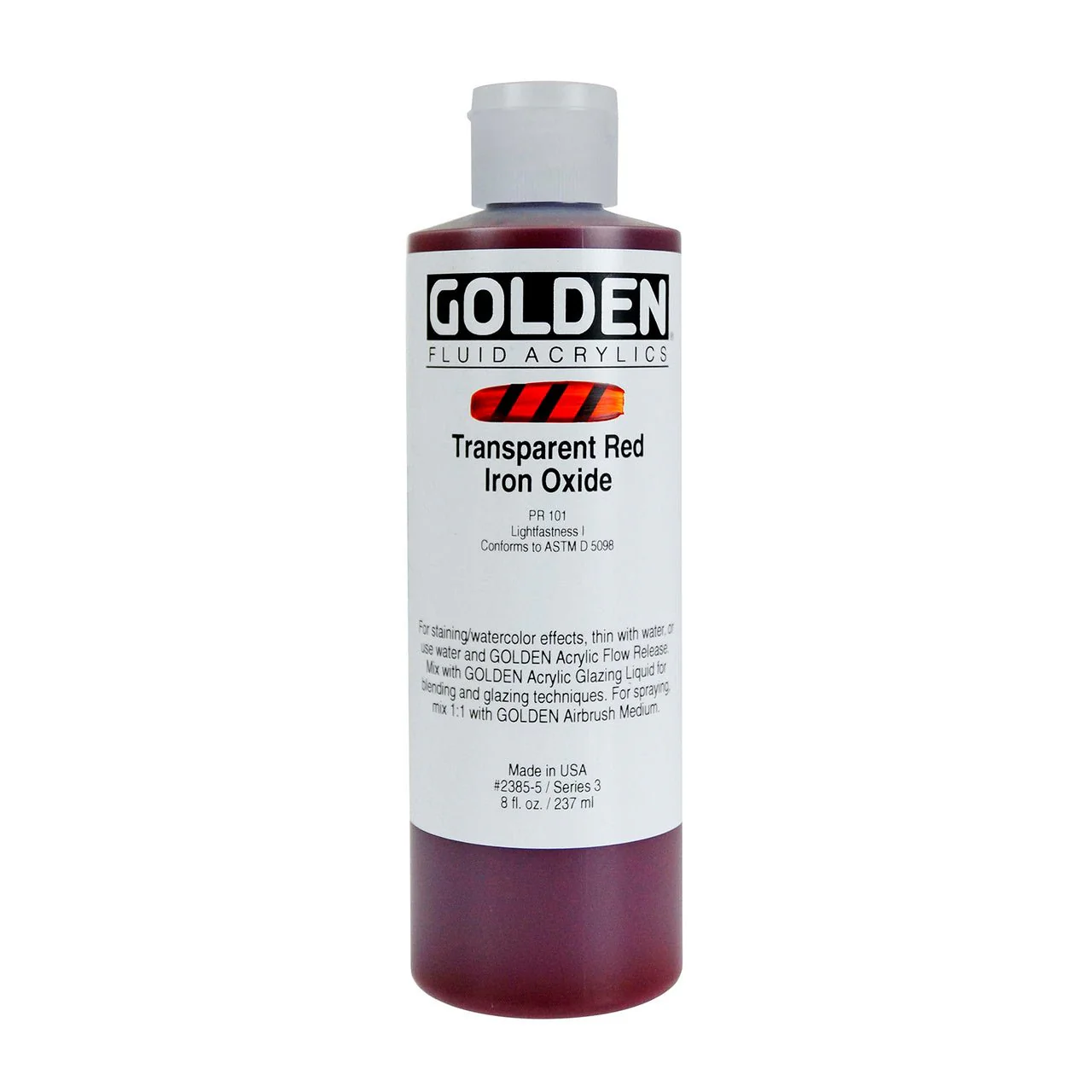 Golden Fluid Acrylic Transparent Red Iron Oxide 8 oz