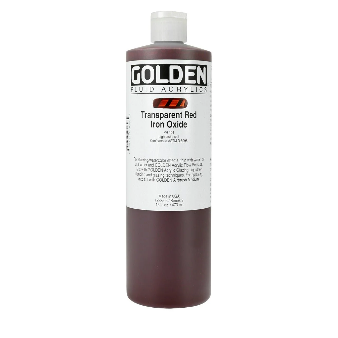 Golden Fluid Acrylic Transparent Red Iron Oxide 16 oz