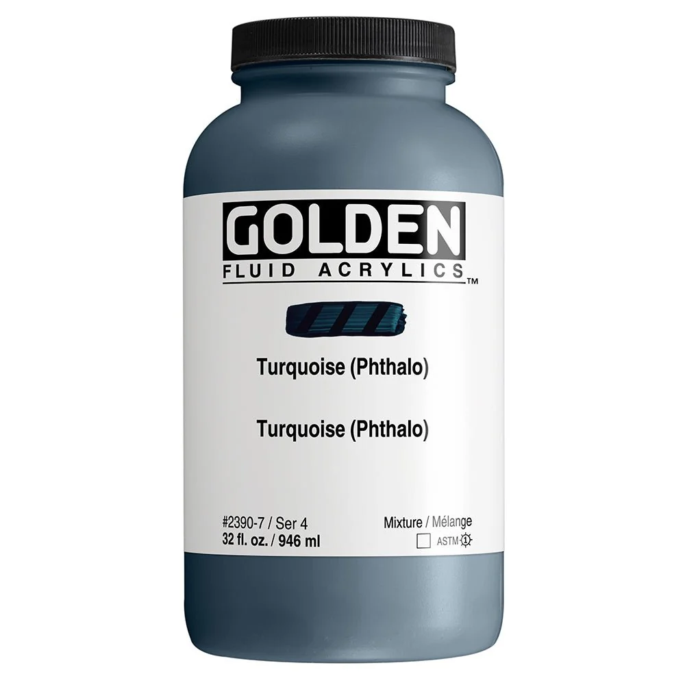 Golden Fluid Acrylic Turquoise (Phthalo) 32 oz