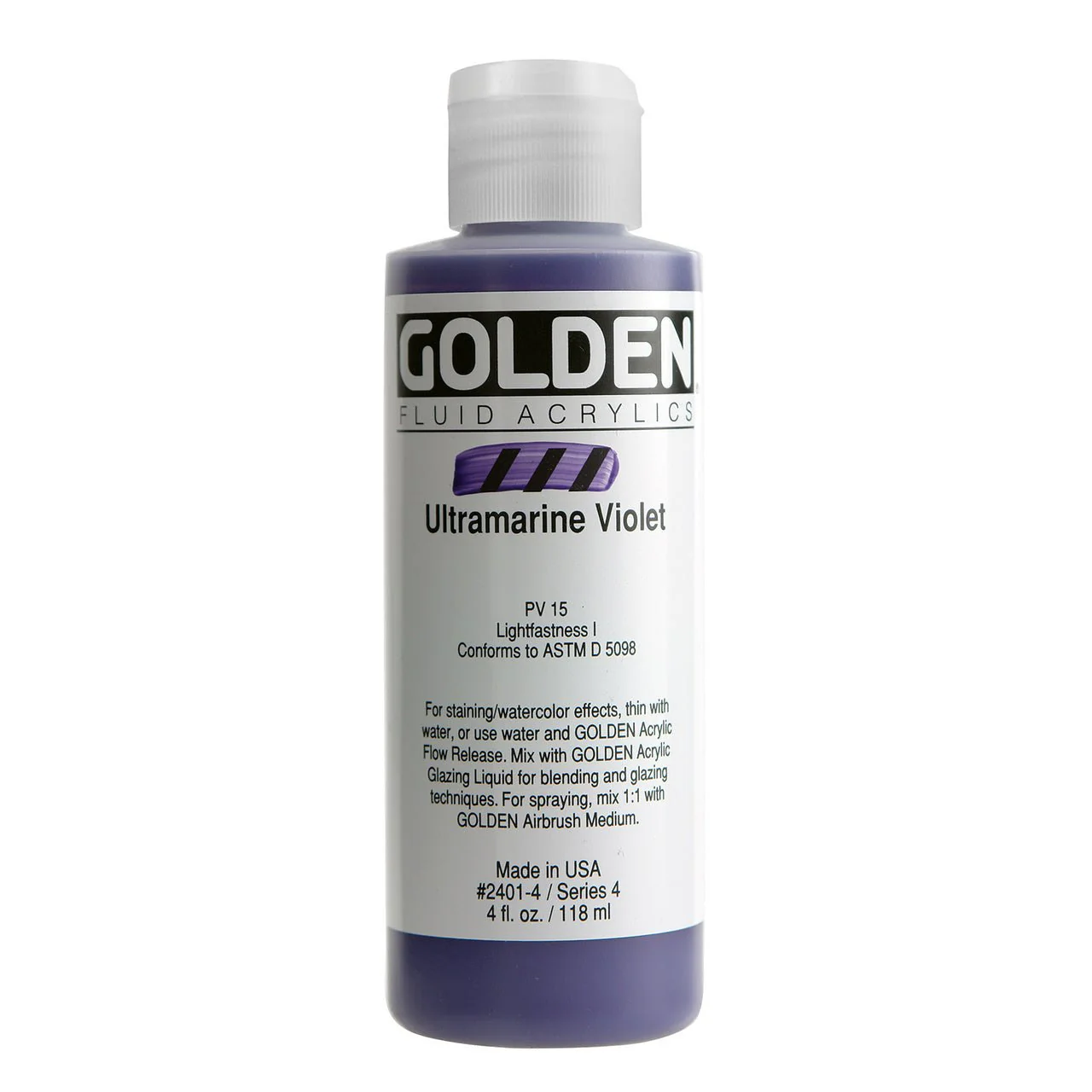 Golden Fluid Acrylic Ultramarine Violet 4 oz