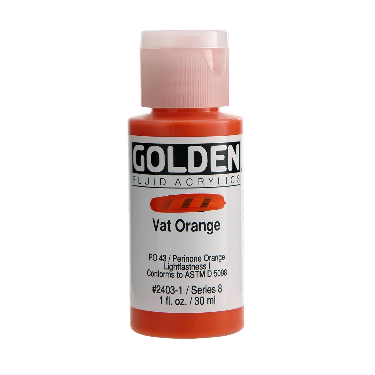 Golden Fluid Acrylic Vat Orange 1 oz