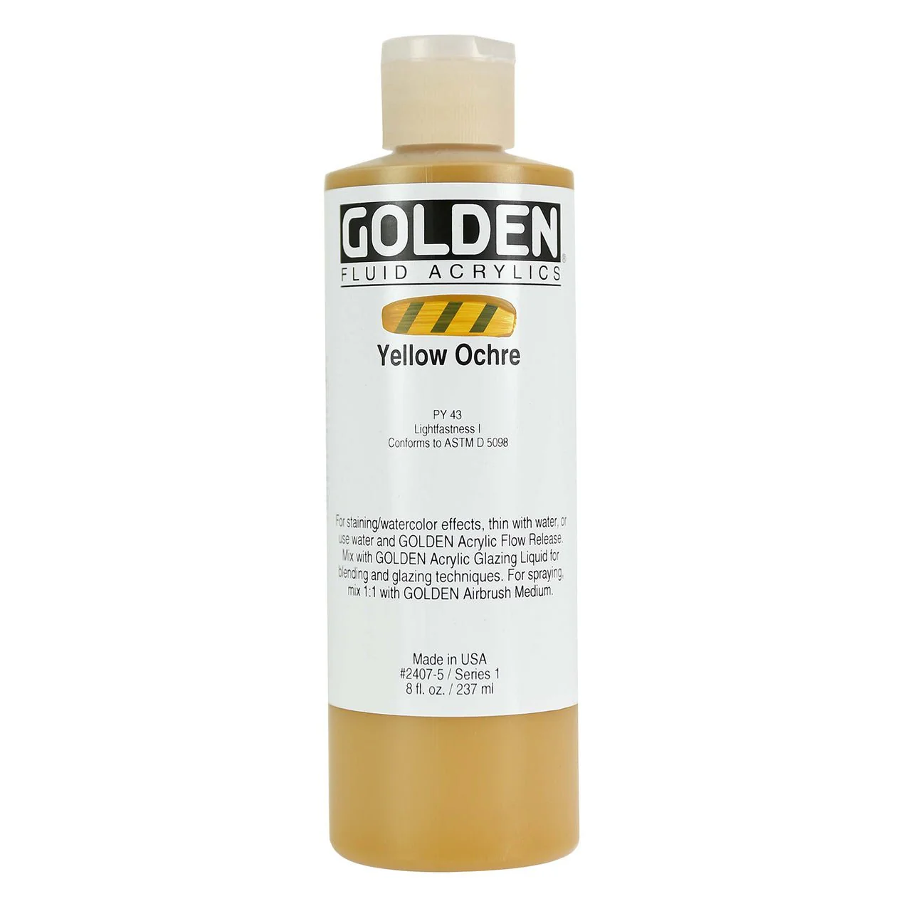 Golden Fluid Acrylic Yellow Ochre 8 oz