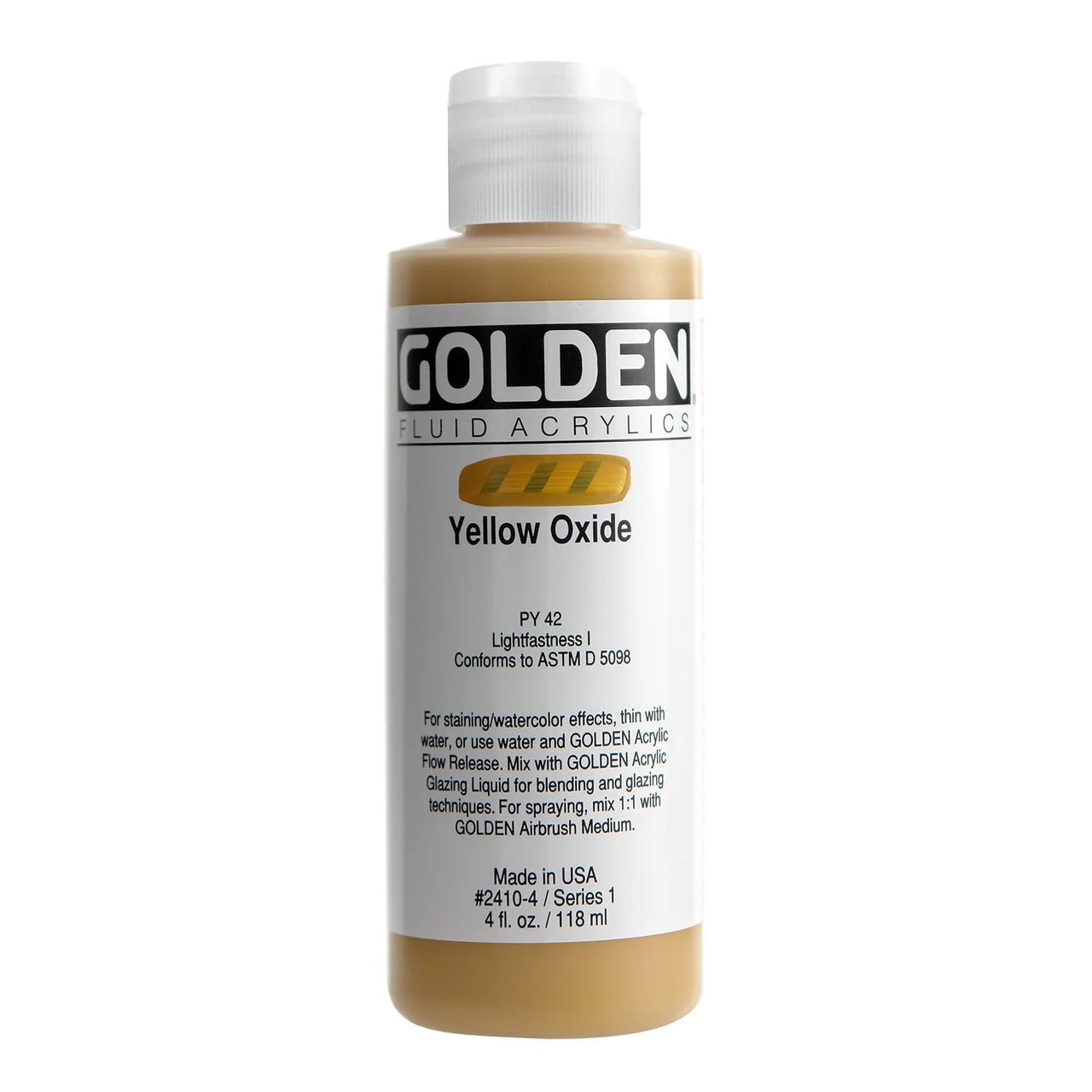 Golden Fluid Acrylic Yellow Oxide 4 oz