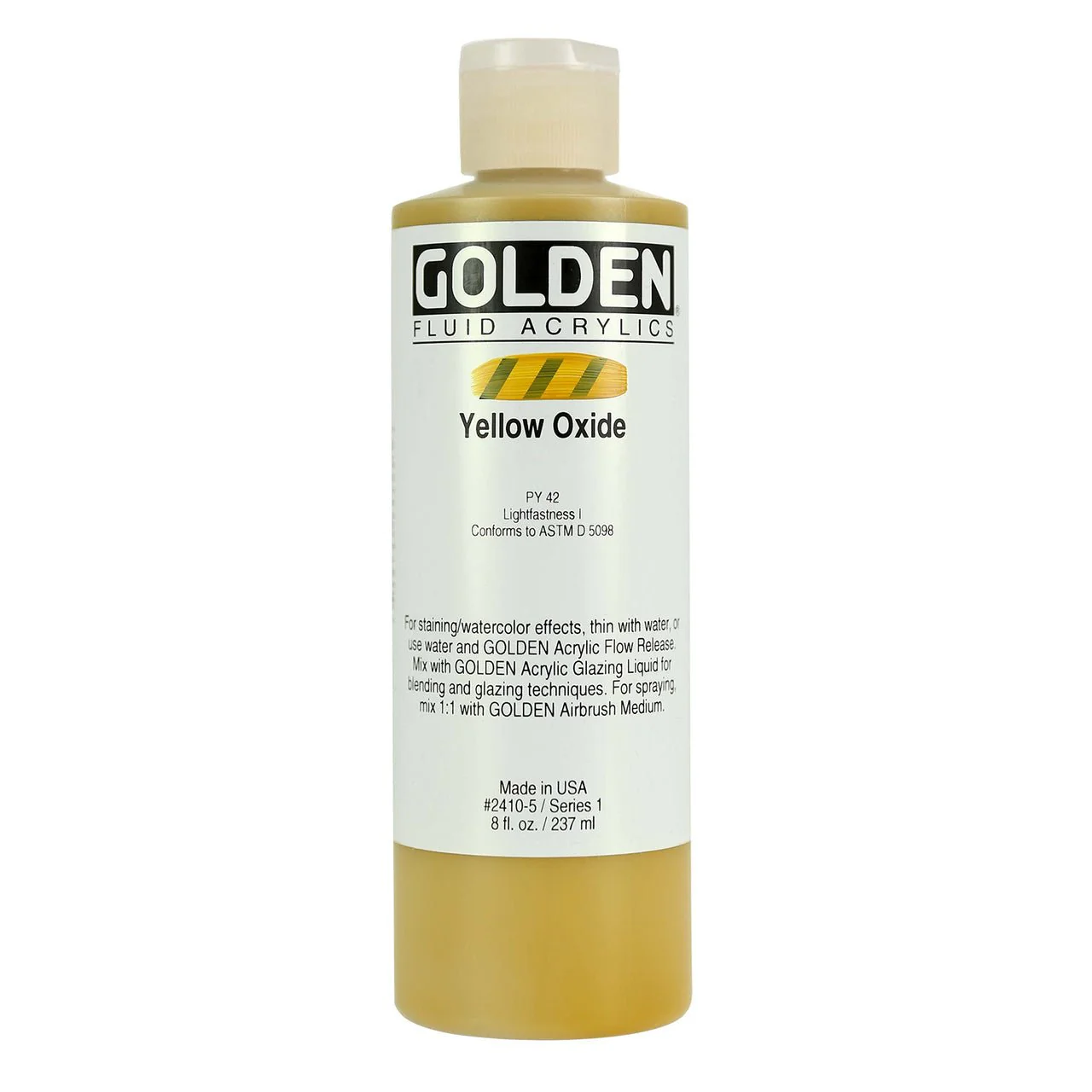 Golden Fluid Acrylic Yellow Oxide 8 oz