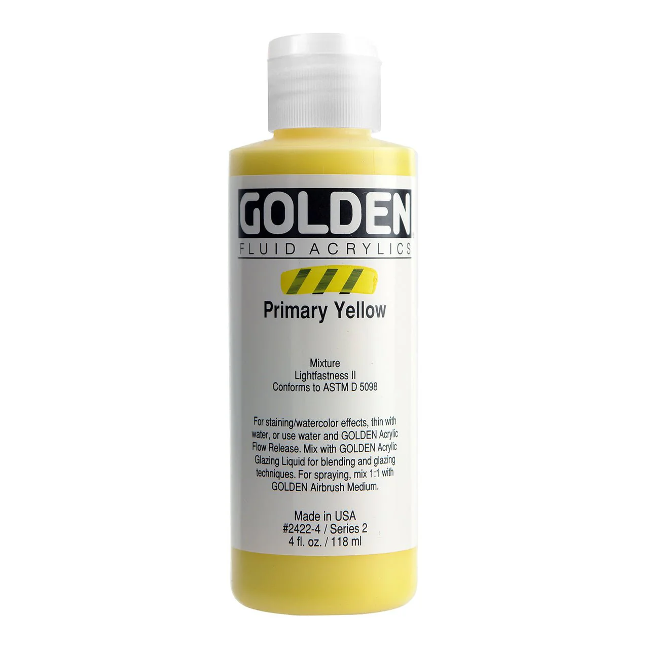 Golden Fluid Acrylic Primary Yellow 4 oz