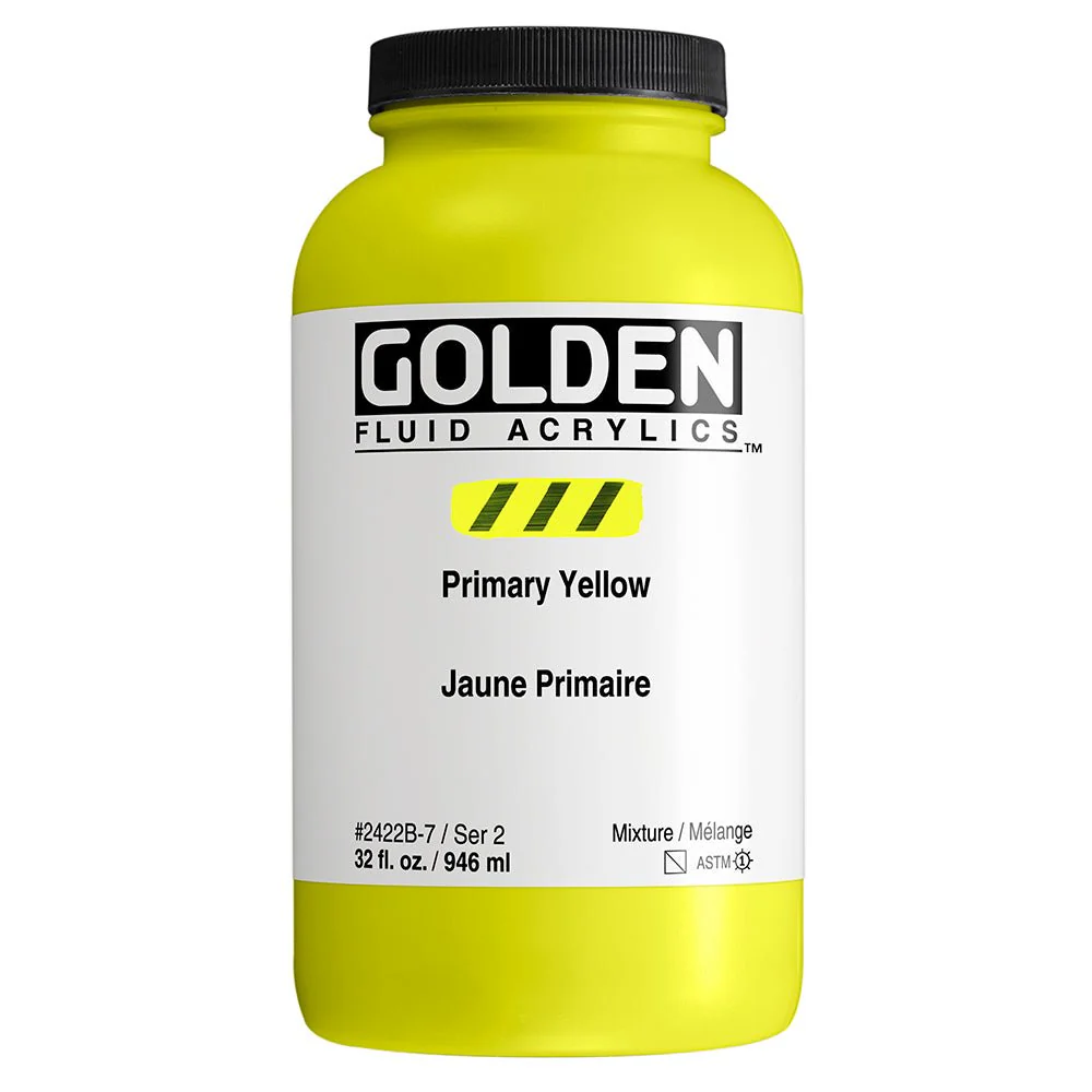 Golden Fluid Acrylic Primary Yellow 32 oz