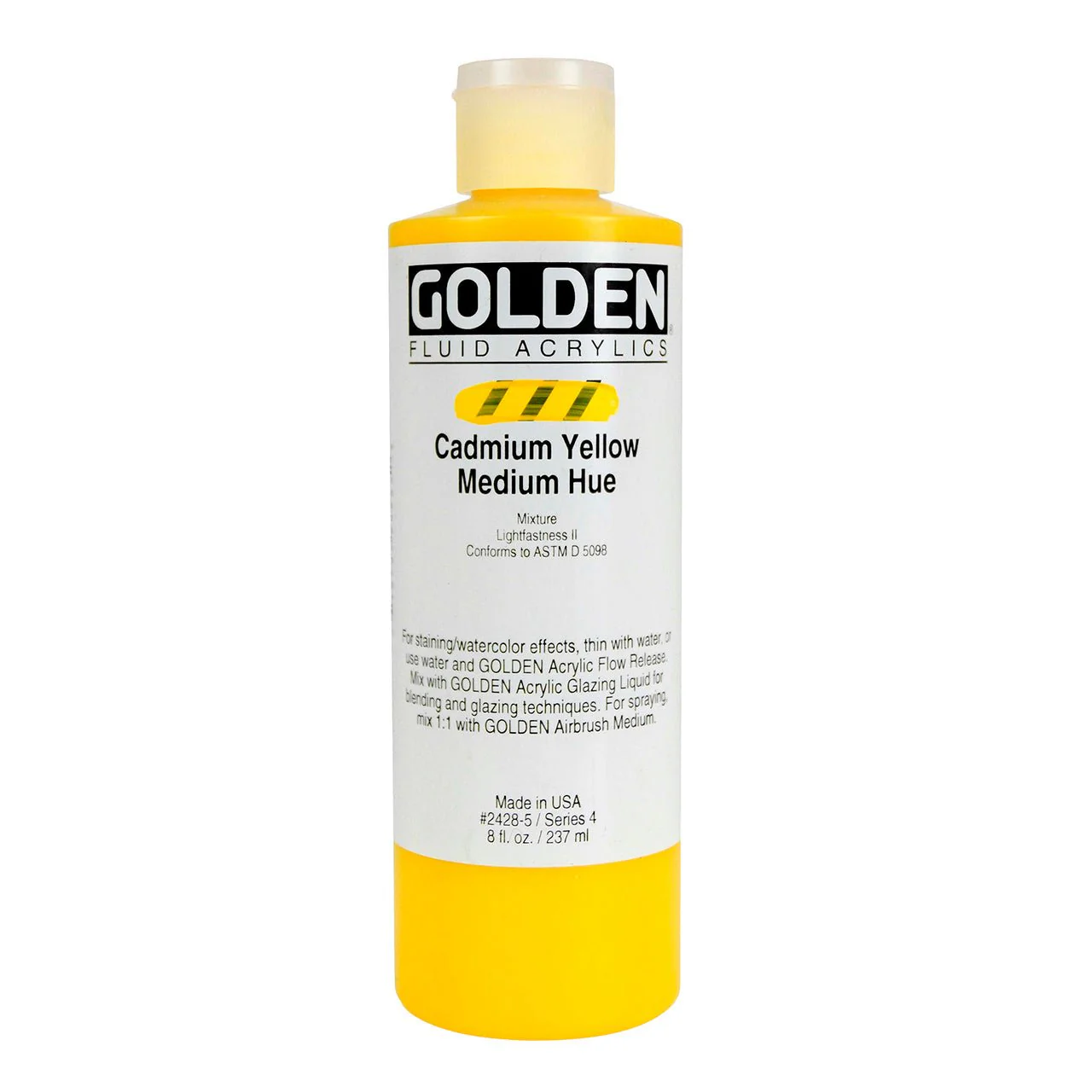 Golden Fluid Acrylic Cadmium Yellow Medium Hue 8 oz