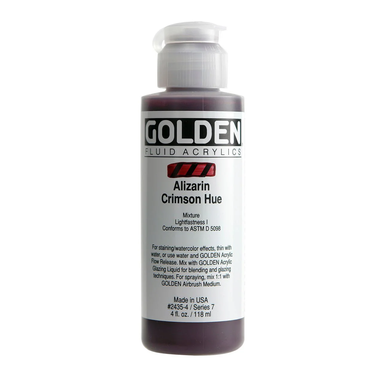 Golden Fluid Acrylic Alizarin Crimson Hue 4 oz