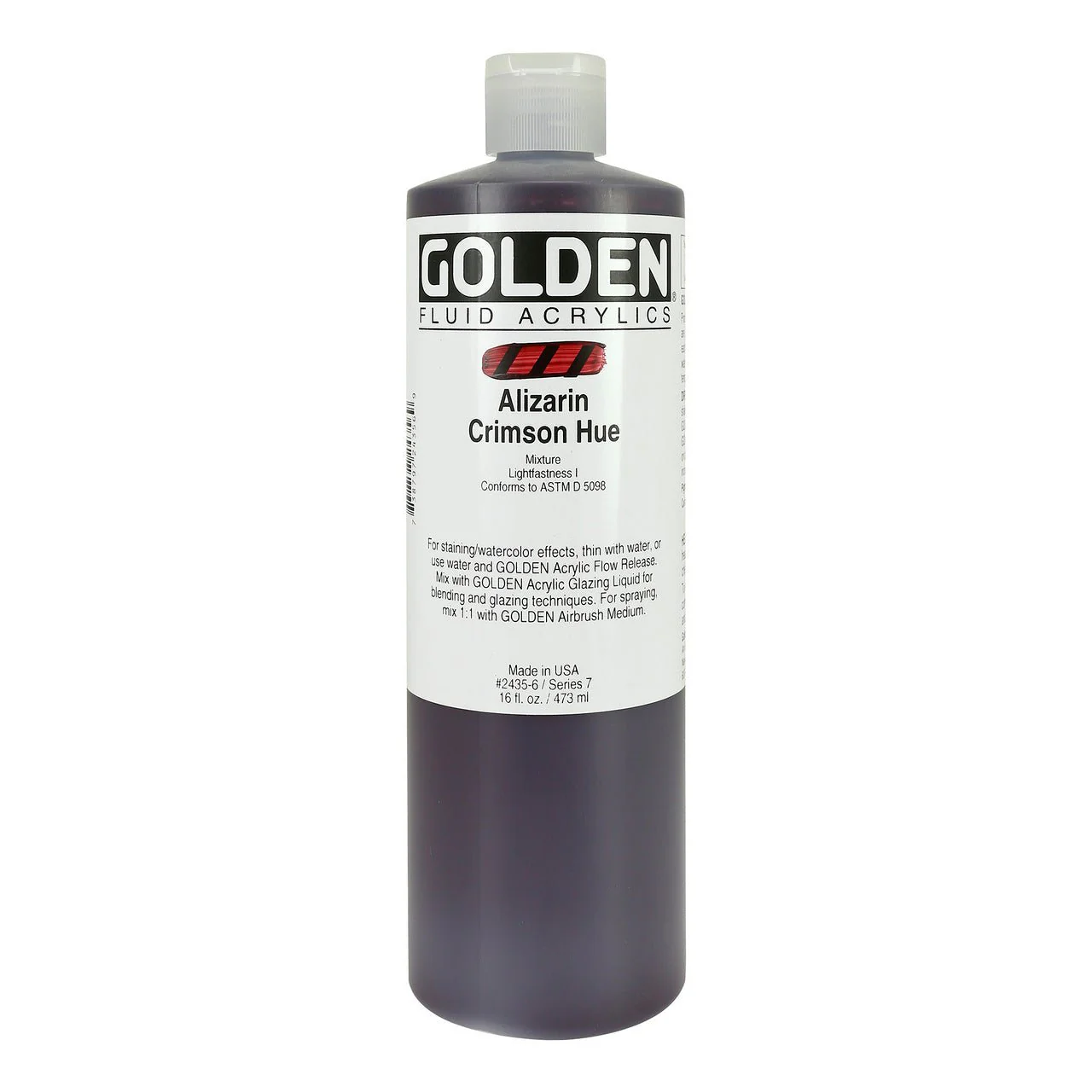 Golden Fluid Acrylic Alizarin Crimson Hue 16 oz