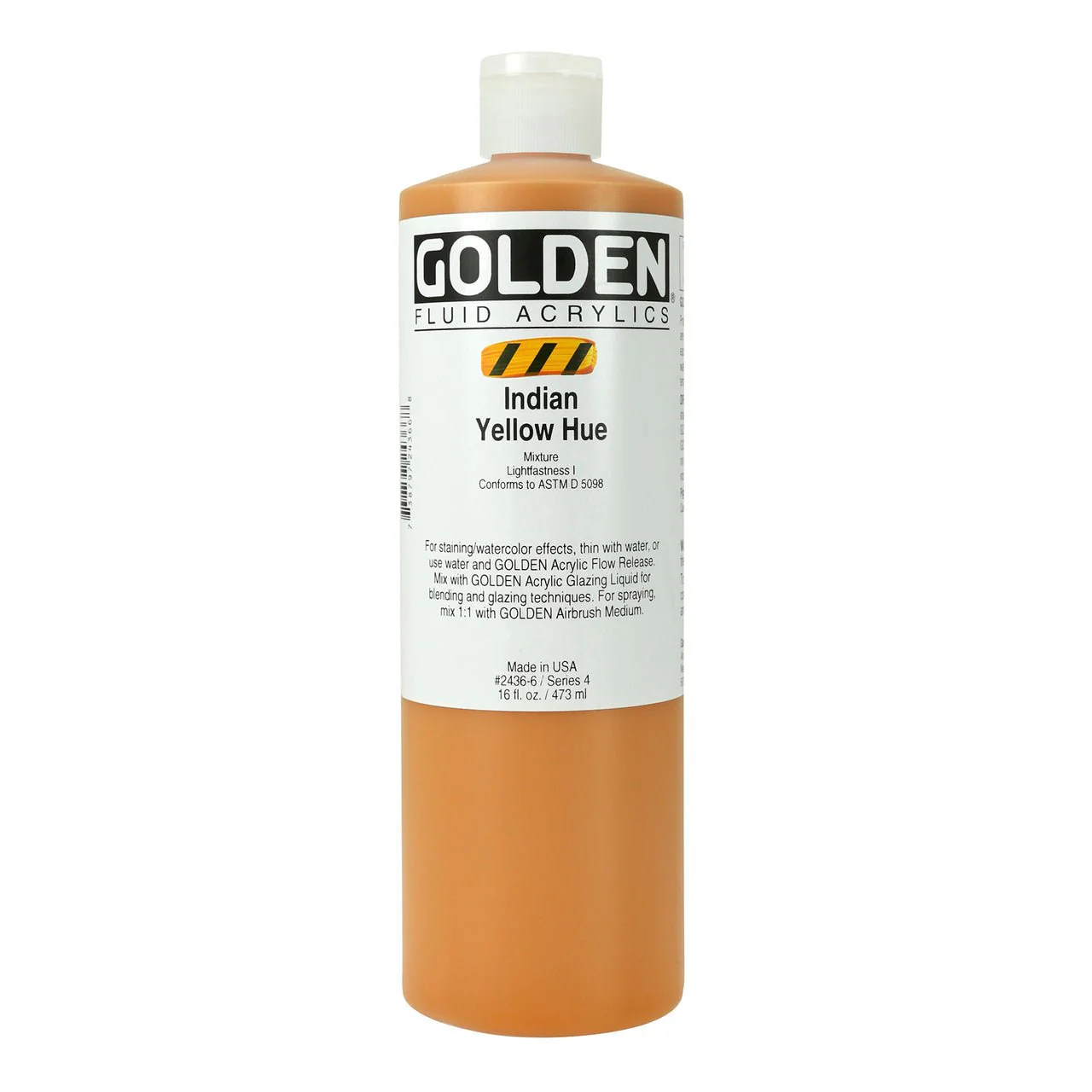 Golden Fluid Acrylic India Yellow Hue 16 oz