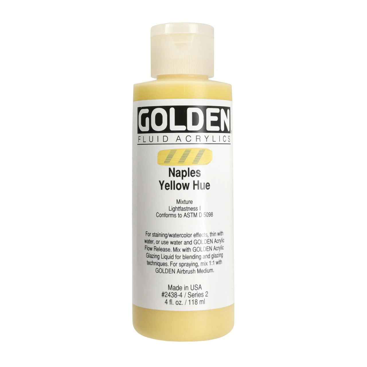 Golden Fluid Acrylic Naples Yellow Hue 4 oz