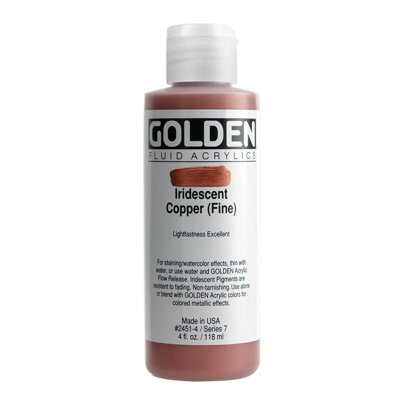 Golden Fluid Acrylic Iridescent Copper (fine) 4 oz