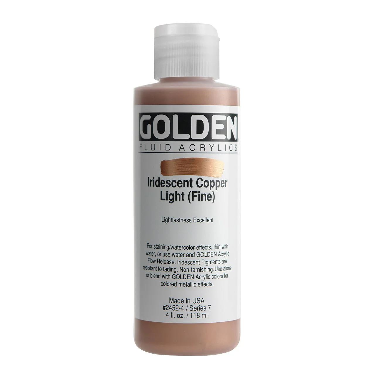 Golden Fluid Acrylic Iridescent Copper Light (fine) 4 oz