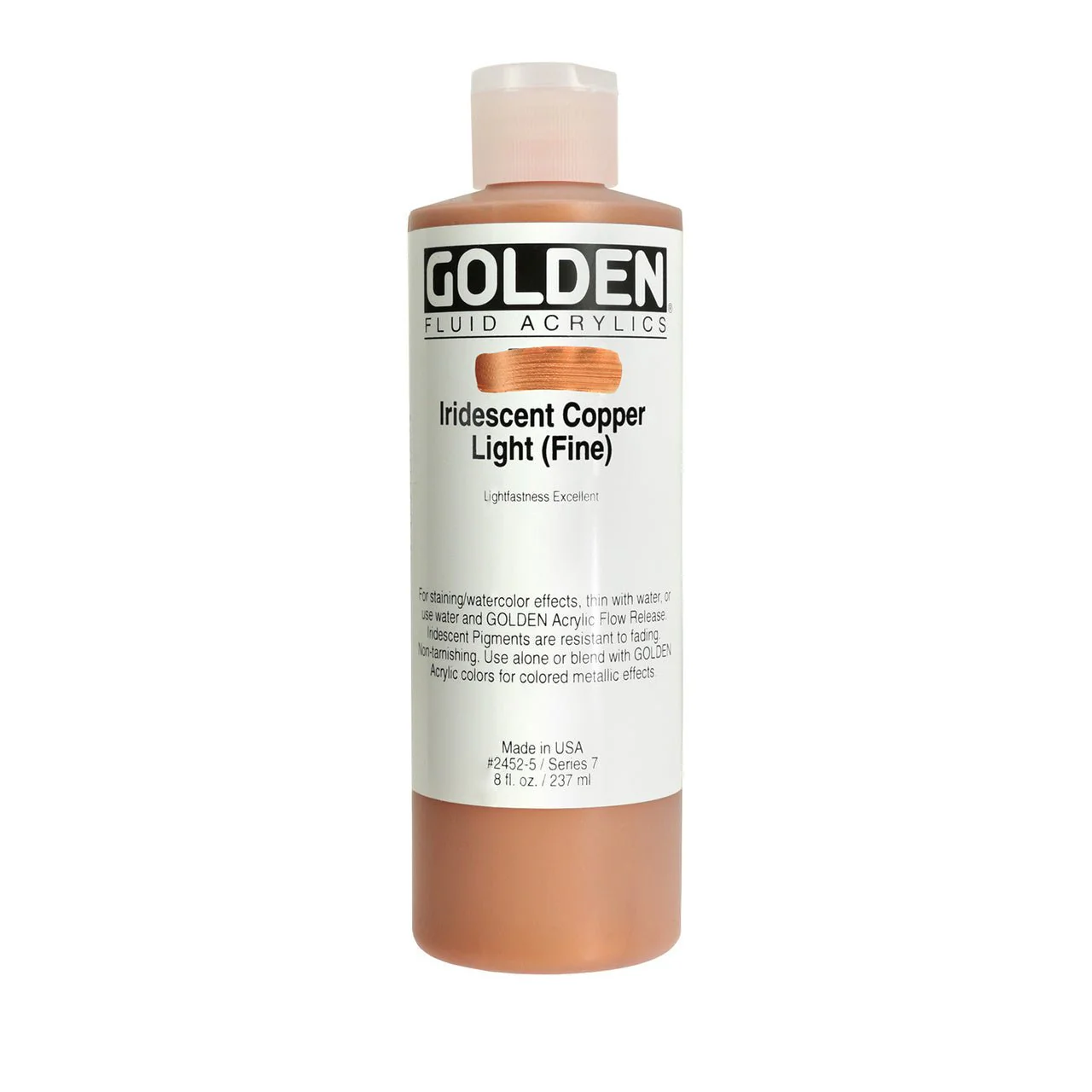 Golden Fluid Acrylic Iridescent Copper Light (fine) 8 oz
