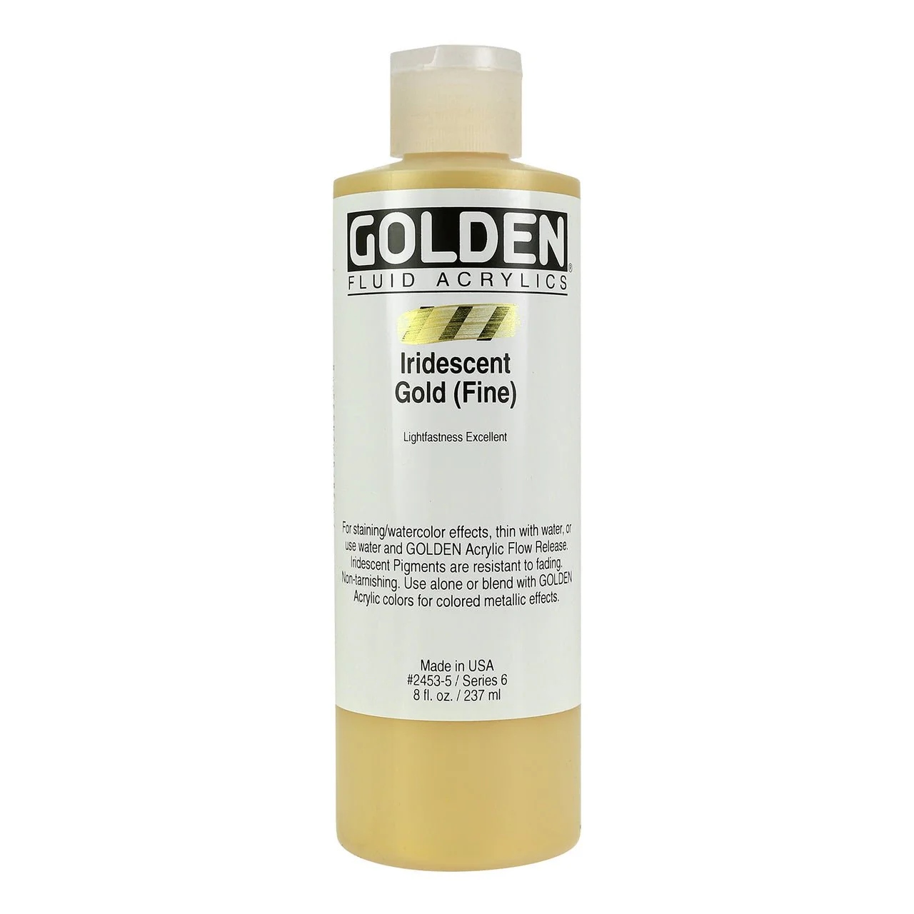 Golden Fluid Acrylic Iridescent Gold (fine) 8 oz