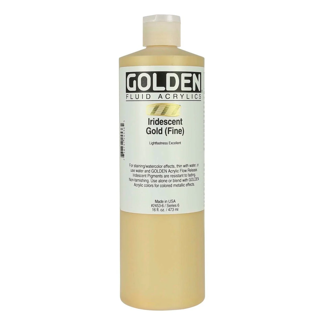Golden Fluid Acrylic Iridescent Gold (fine) 16 oz