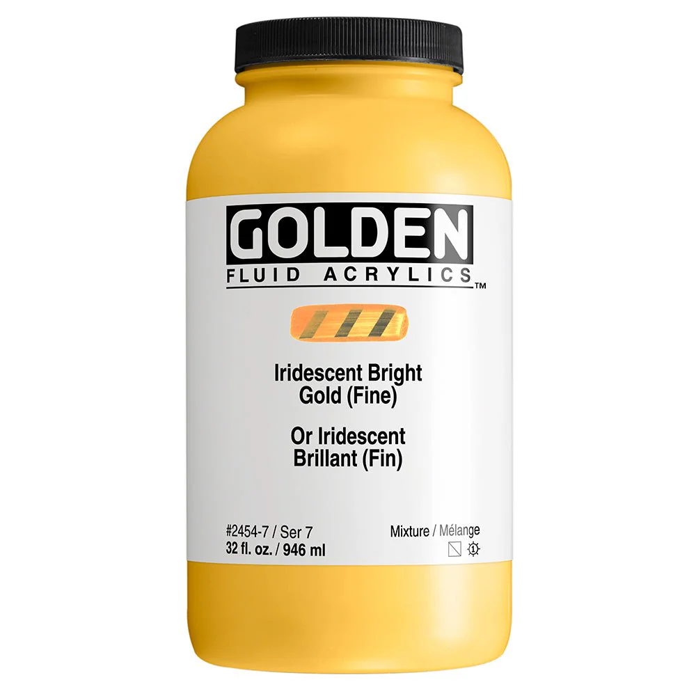 Golden Fluid Acrylic Iridescent Bright Gold (fine) 32 oz