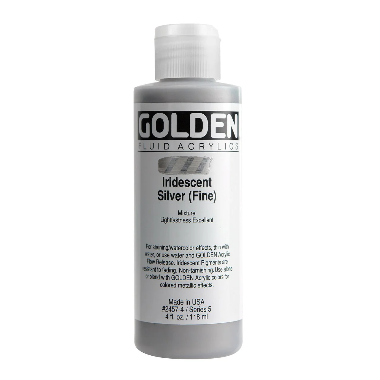 Golden Fluid Acrylic Iridescent Silver (fine) 4 oz