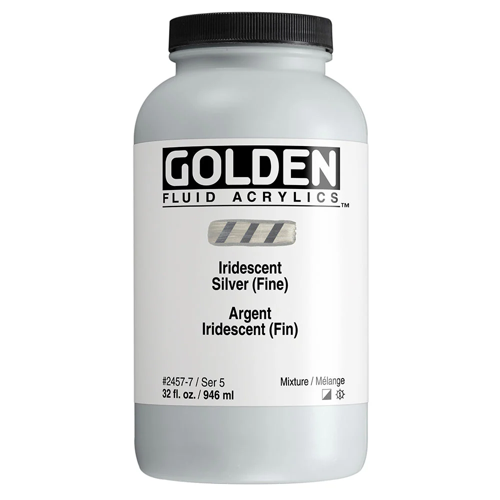 Golden Fluid Acrylic Iridescent Silver (fine) 32 oz
