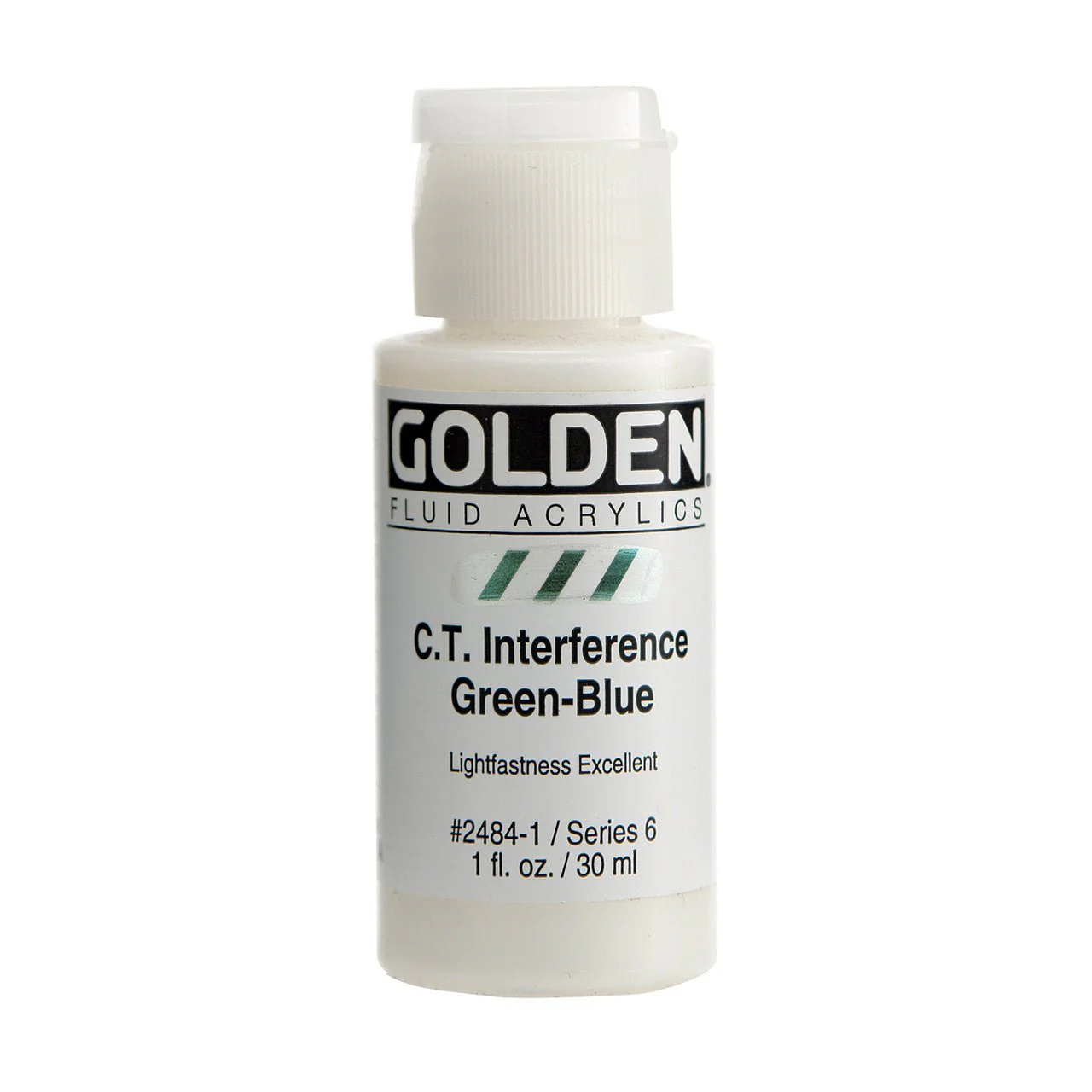 Golden Fluid Acrylic Interference C.T. Green-Blue 1 oz DISCONTINUED BY GOLDEN