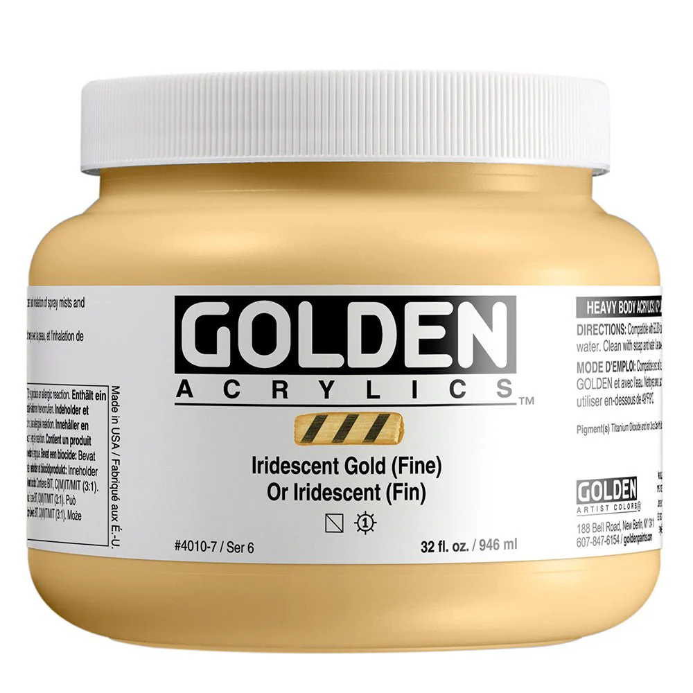 Golden Heavy Body Acrylic Iridescent Gold (fine) 32 oz