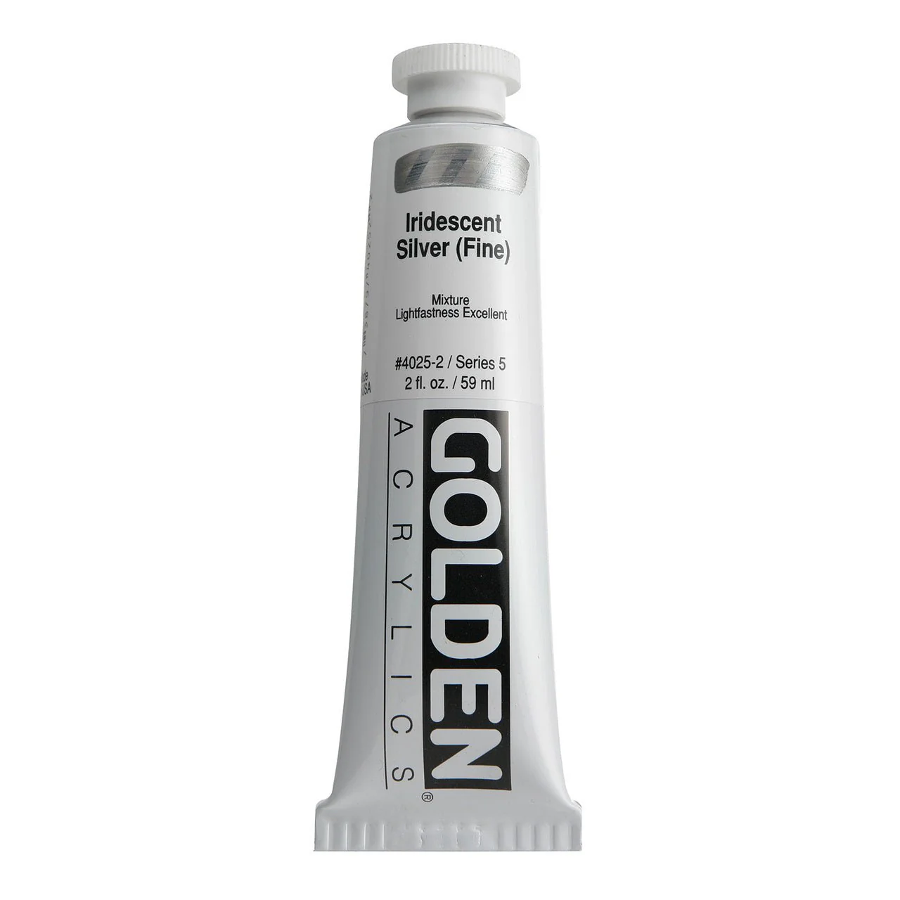 Golden Heavy Body Acrylic Iridescent Silver (fine) 2 oz