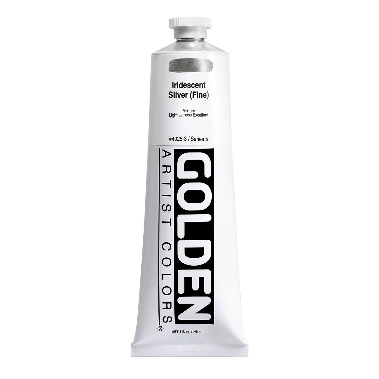 Golden Heavy Body Acrylic Iridescent Silver (fine) 5 oz