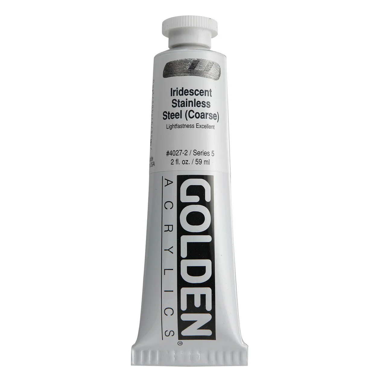 Golden Heavy Body Acrylic Iridescent Stainless Steel (coarse) 2 oz