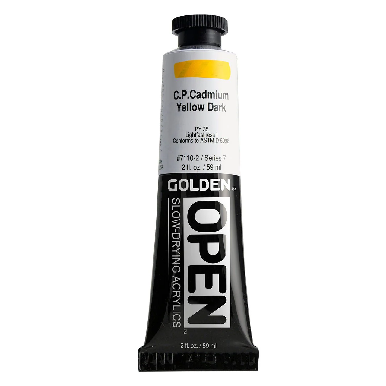 Golden OPEN Acrylic Cadmium Yellow Dark 2 oz