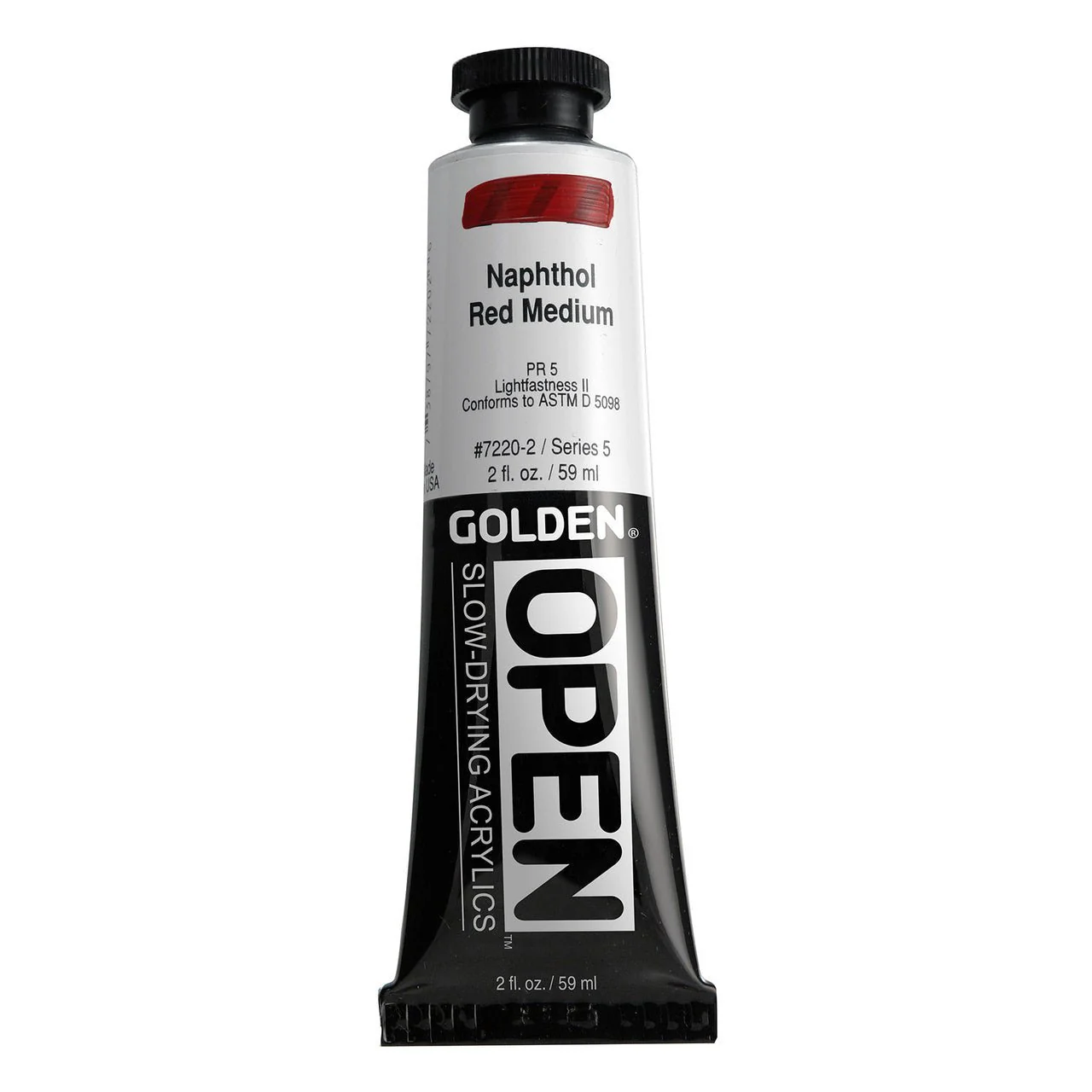 Golden OPEN Acrylic Naphthol Red Medium 2 oz