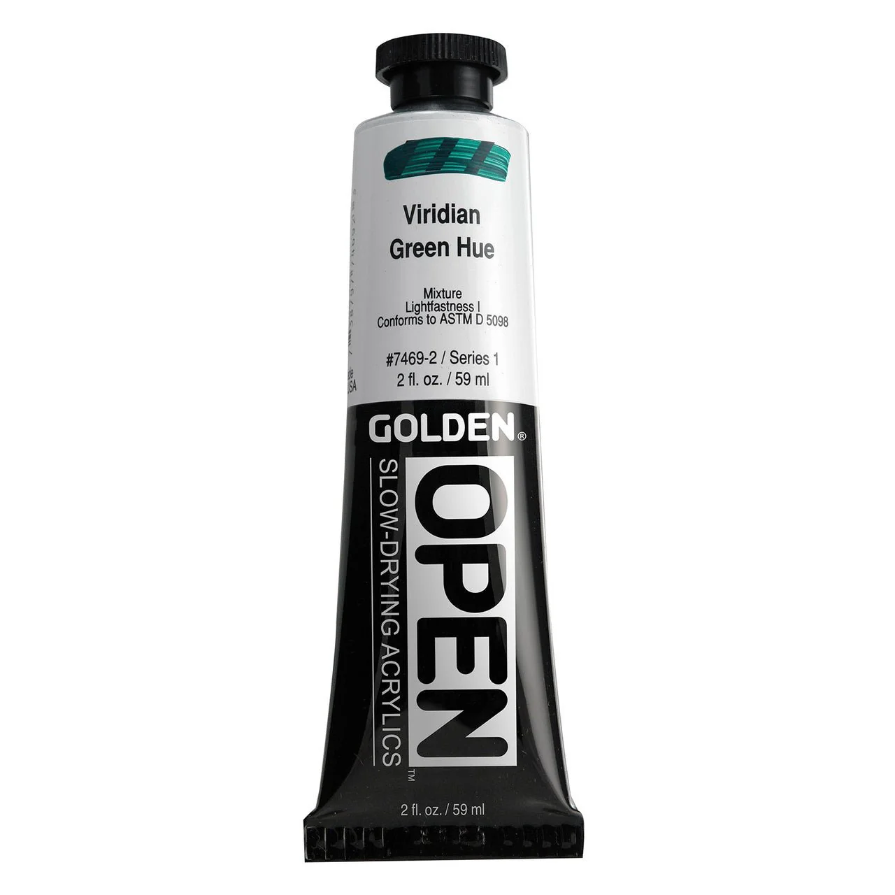Golden OPEN Acrylic Viridian Green Hue 2 oz