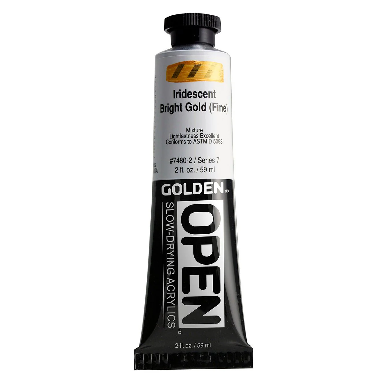 Golden OPEN Acrylic Iridescent Bright Gold (Fine) 2 oz