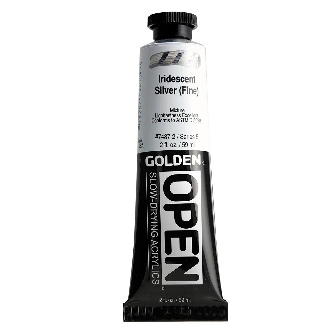 Golden OPEN Acrylic Iridescent Silver (Fine) 2 oz