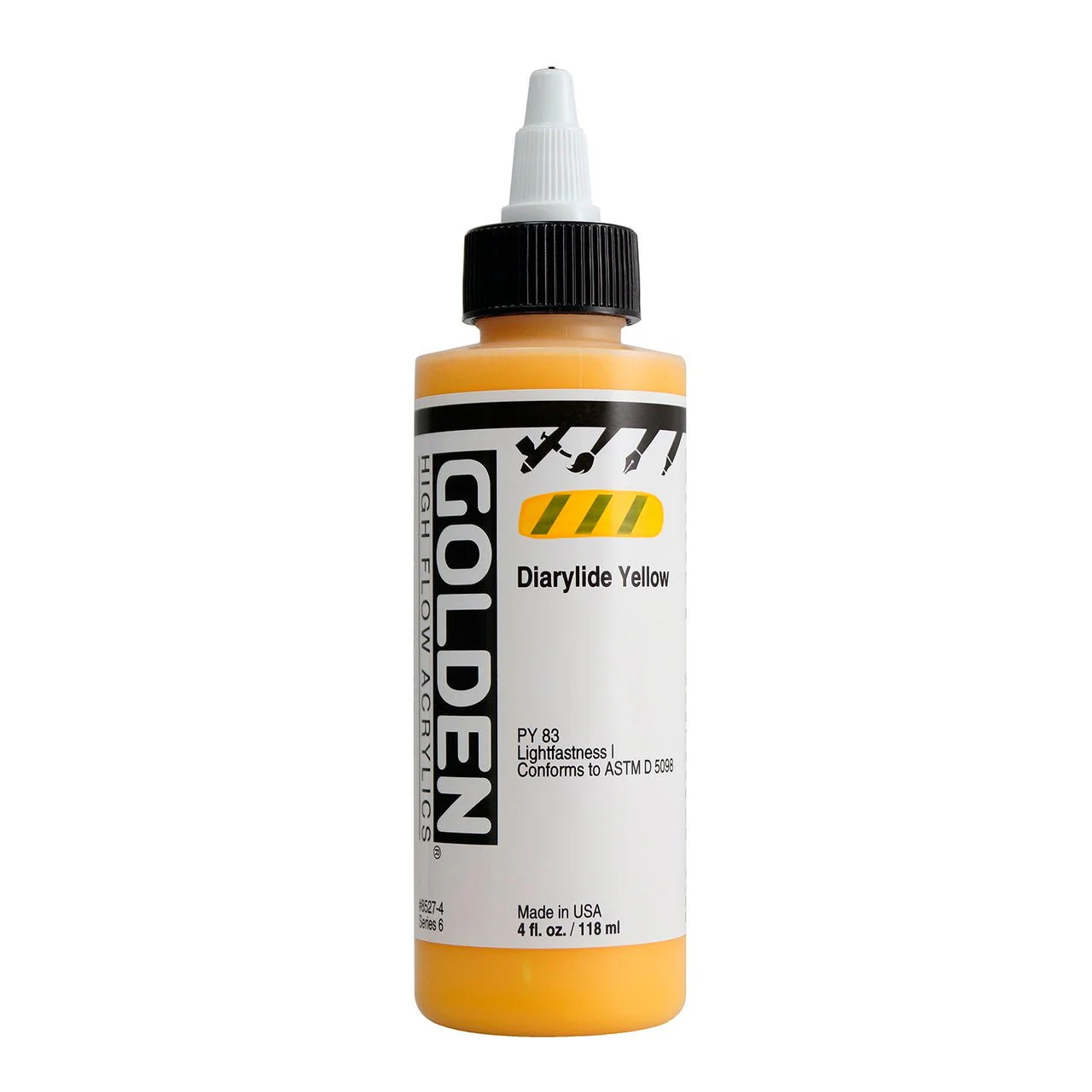 Golden High Flow Acrylic Diarylide Yellow 4 oz