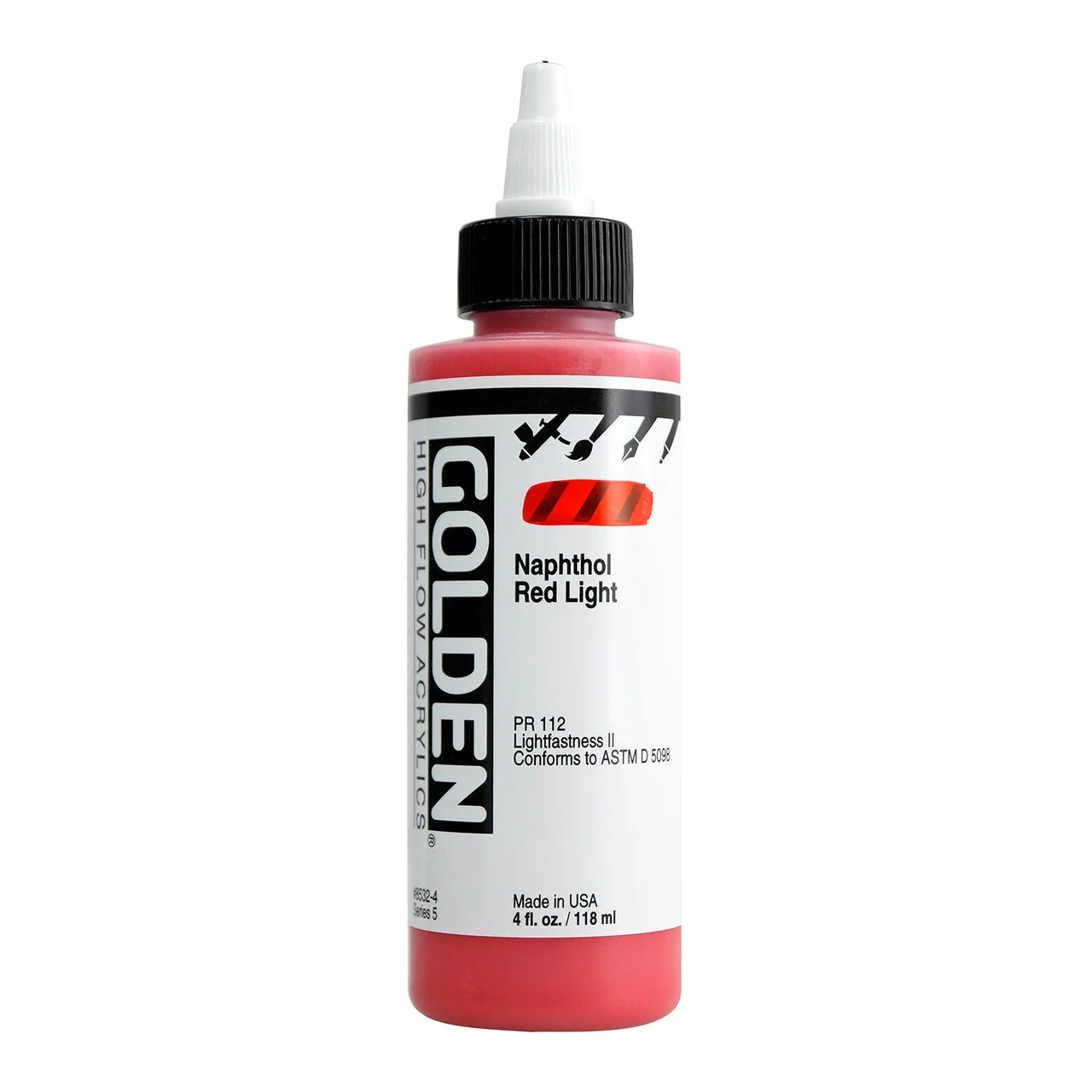Golden High Flow Acrylic Napthol Red Light 4 oz