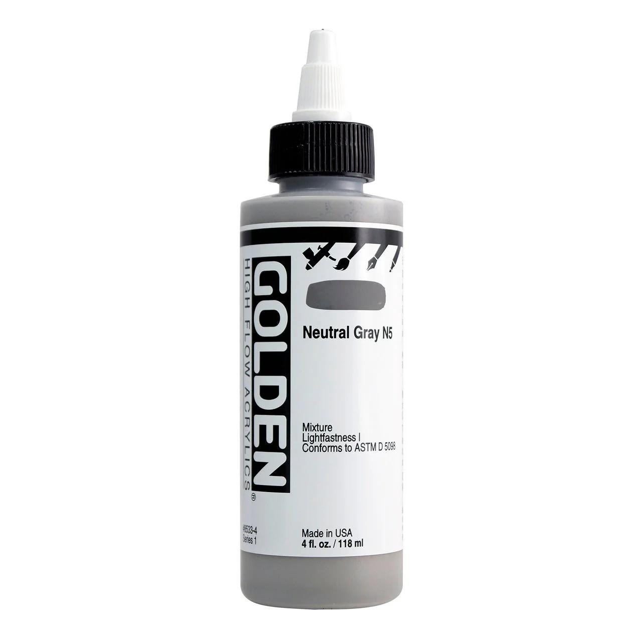 Golden High Flow Acrylic Neutral Gray N5  4 oz