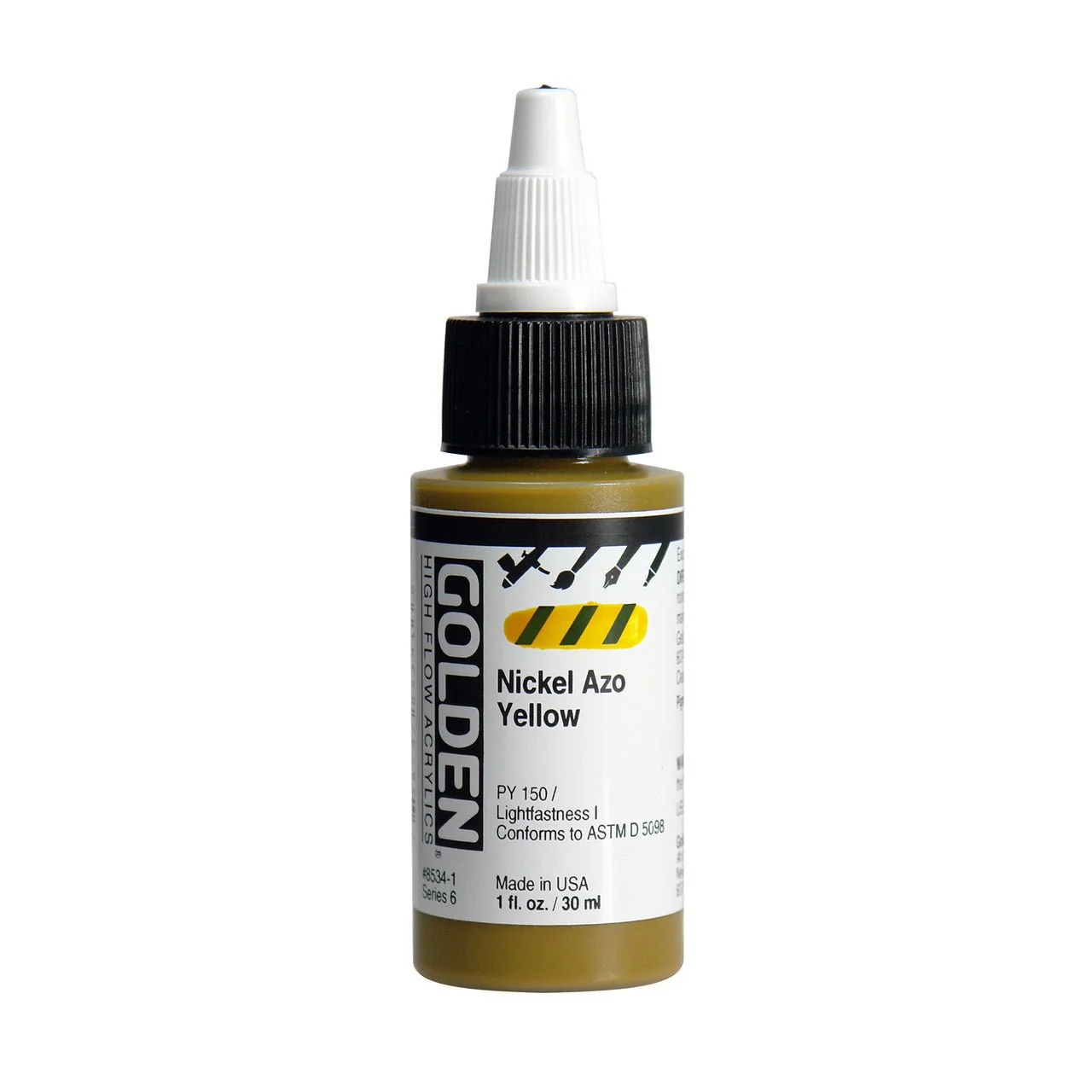 Golden High Flow Acrylic Nickel Azo Yellow 1 oz